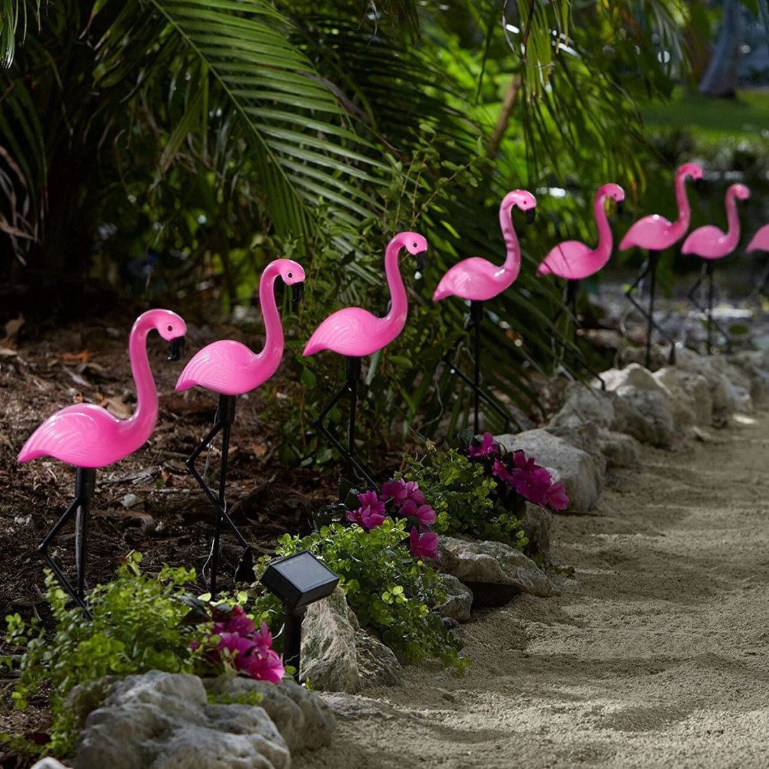 Set 3 x Lampa solara pentru gradina, 52 cm, Flamingo