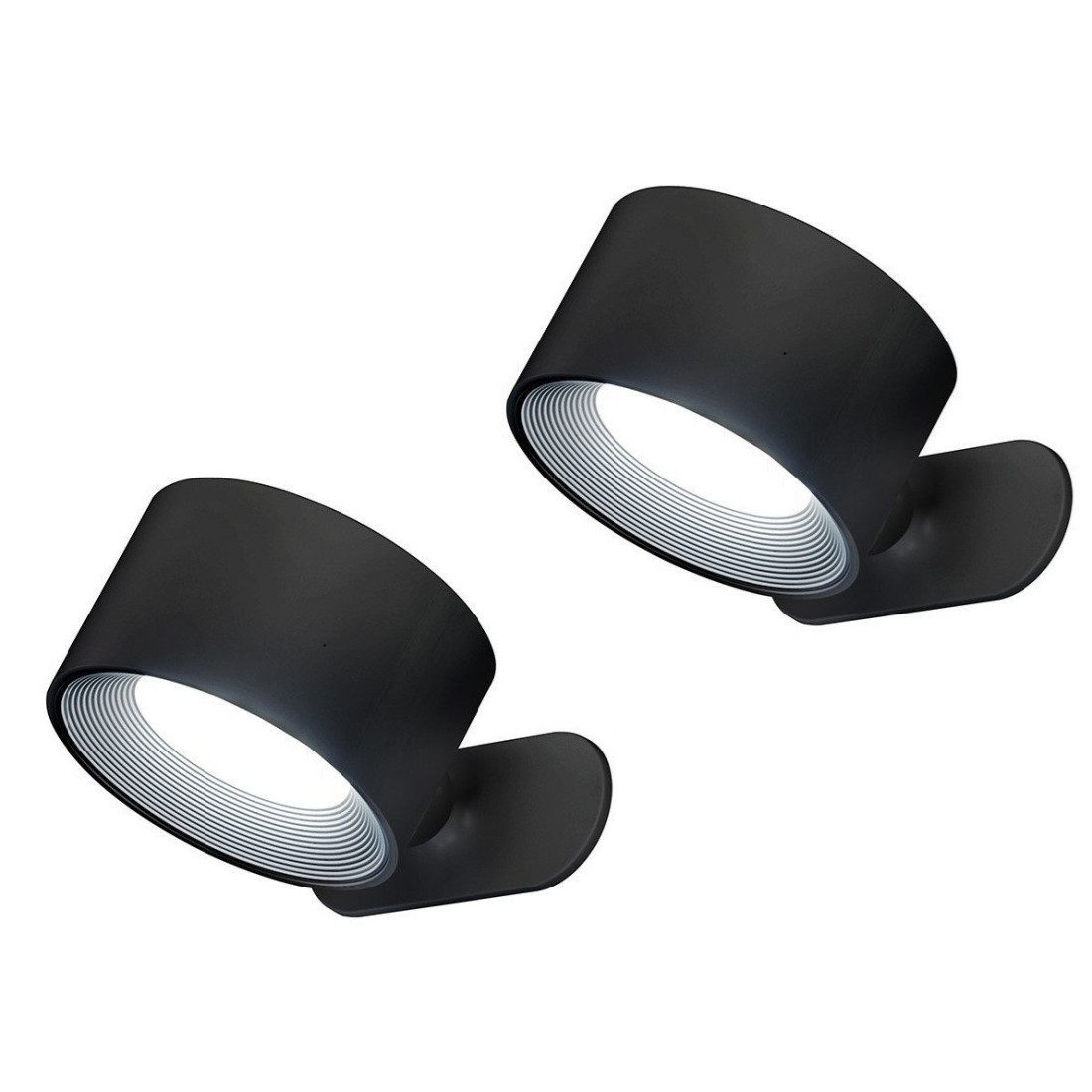 Set 2 Lampi de Perete Magnetice cu 3 Nivele Lumina Rece , incarcare USB-C Negru