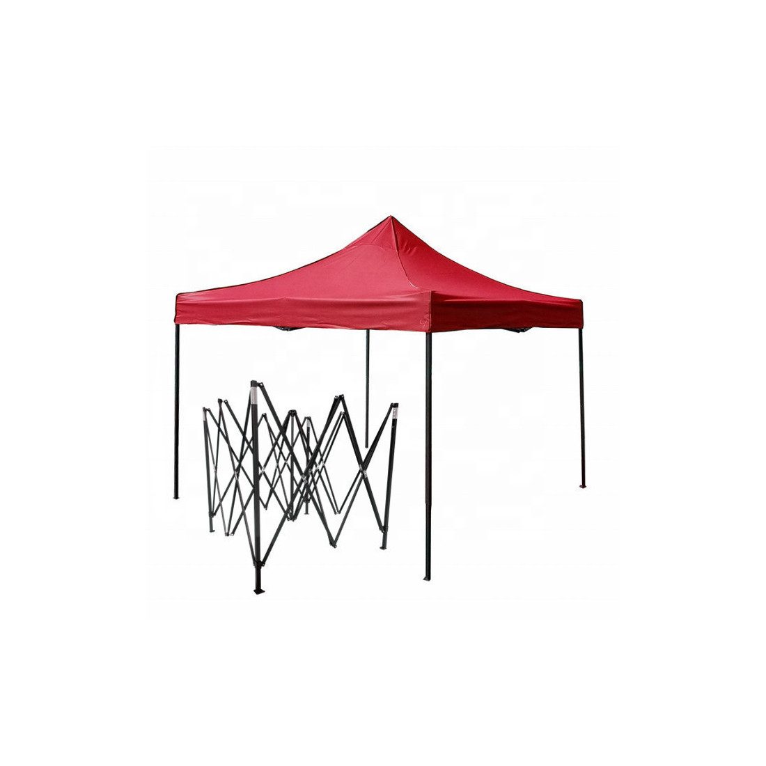 Cort Pavilion Pliabil 3x3m, Cadru Metalic Ranforsat, Acoperis PVC Oxford 420D 280g/mp,